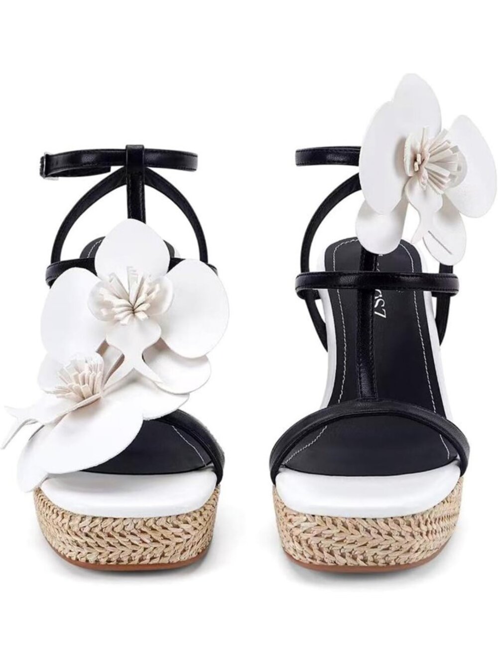 Stylish Strappy Wedge Sandals for Women | Raffia Platform Heels, Floral Design